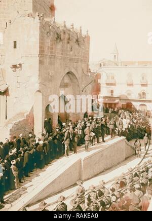 Entrée de Maréchal Allenby, Jérusalem, Décembre 11th, 1917 La lecture de la proclamation Borton Pasha repensé en anglais Banque D'Images