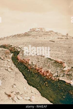 Vues guerre Neby de Mitspa (Samuel). Neby Samuel des tranchées. 1917, Israël, Nebi Samwil. Repensé Banque D'Images
