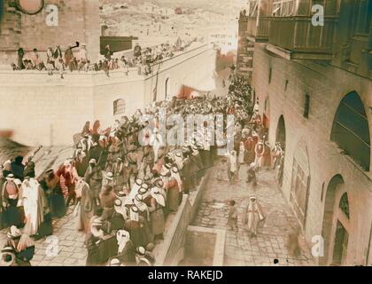 Le haut commissaire pour la première visite de la Transjordanie. Sir Herbert Samuel revenant du Durbar. 1920. Repensé Banque D'Images