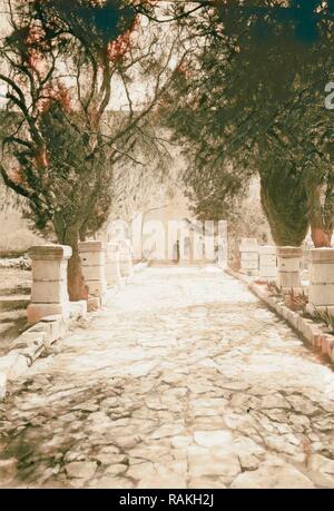 Jérusalem (El-Kouds), l'approche de la ville. Approche de la maison de Caïphe, 1900 Israël. Repensé par Gibon. Classic repensé Banque D'Images