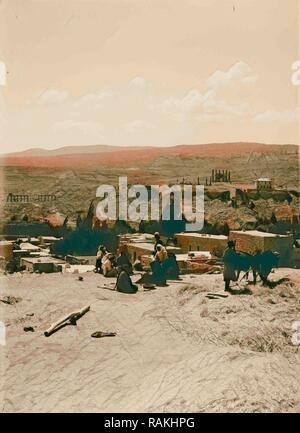 La Cisjordanie. Jerash. Village circassien. 1898, Jordanie, Gérasa (éteint). Repensé par Gibon. L'art classique avec repensé Banque D'Images