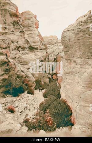 La Cisjordanie. Petra. Bab-es-sik (Porte de la SIK). 1898, Jordanie, Petra (éteint). Repensé Banque D'Images