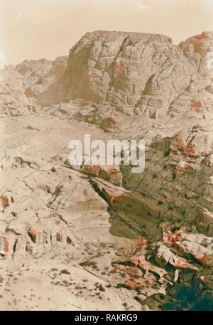 Petra en Transjordanie. Theatre de el-Hubta, 1900 La Jordanie, Petra (éteint). Repensé par Gibon. L'art classique avec repensé Banque D'Images