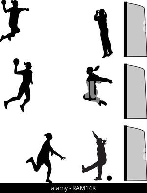 Femme de handball Illustration de Vecteur