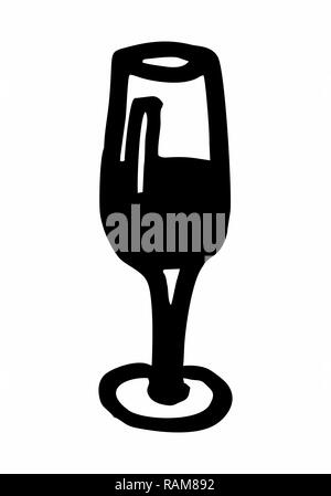 Coupe de vin illustration Freehand Illustration de Vecteur