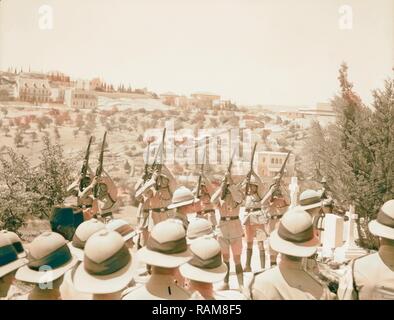 Les perturbations de la Palestine de 1936. Funérailles sur Mt. Sion du Sergent Christopher Wren de la police palestinienne, qui a été abattue repensé Banque D'Images