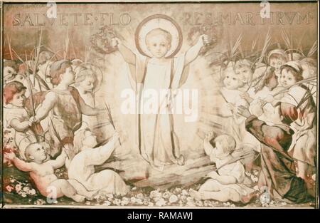 L'enfant Christ gratifiant martyrisés innocents de Bethléem, à l'église de la Nativité. 1898, Cisjordanie, Bethléem repensé Banque D'Images