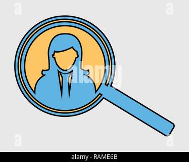 Recherchez l'icône colorée employée Illustration de Vecteur