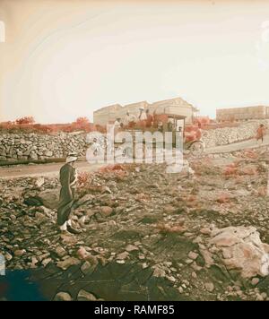 Ain Farah l'approvisionnement en eau. 1898, Cisjordanie, Ain Farah. Repensé par Gibon. L'art classique avec une touche moderne repensé Banque D'Images