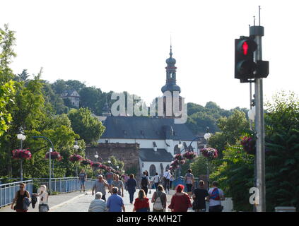 Vieux pont avec église de château, Sarrebruck, Sarre, Allemagne, Europe, j'Alte Brücke mit Schloßkirche, Saarbrücken, Saarland, Deutschland, Europa I Banque D'Images