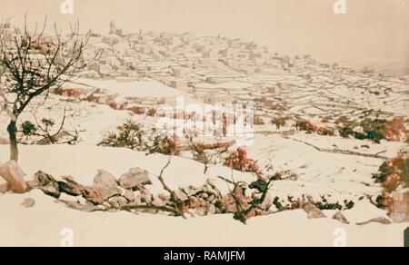 Bethléem et ses environs. Bethléem dans la neige 1900, Cisjordanie, Bethléem, Israël. Repensé par Gibon. L'art classique repensé Banque D'Images