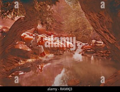 Ensemble de treize sélectionnez Diapositives de la vie de berger, illustrant le vingt-troisième Psaume 'Le Seigneur est mon berger". 1946 repensé Banque D'Images