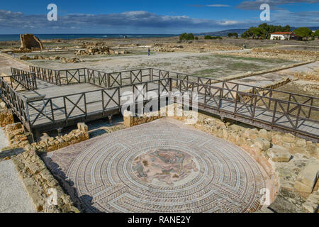 Maison du Thésée, d'excavation, parc archéologique de Paphos, Chypre, Haus des Ausgrabungsstaette Archaeologischer, Thésée, Parc, Zypern Banque D'Images