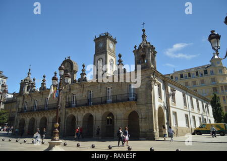 Hôtel de ville sur la place principale de Lugo. Architecture, Voyage, Vacances. Le 3 août 2015. Lugo Galice Espagne. Banque D'Images