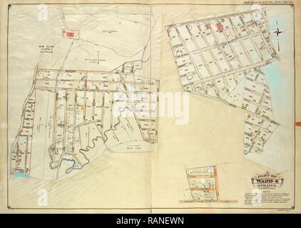 Les reines, tome 1, double plaque Page n° 25, partie de quartier 4, en Jamaïque, la carte délimitée par LibertyAve., route à l'atterrissage repensé Banque D'Images