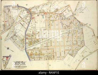 Les reines, tome 2, plaque Double Page n° 26, partie du quartier deux hauteurs de Nassau et Newtown Heights, site délimité par repensé Banque D'Images