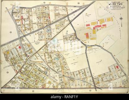 Les reines, tome 2, plaque Double Page n° 32, partie du quartier Deux Melvina Maspeth Linden Hill East Williamburgh, carte délimitée repensé Banque D'Images