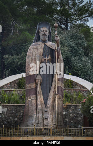 Monument à la mausolée, archevêque Makario III, mountain Throni, Chypre, Denkmal am mausolée, Erzbischof Makarios III., Berg Throni, Zypern Banque D'Images