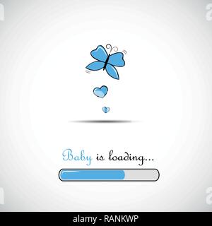 Baby Boy est en cours de chargement butterfly vector illustration Illustration de Vecteur