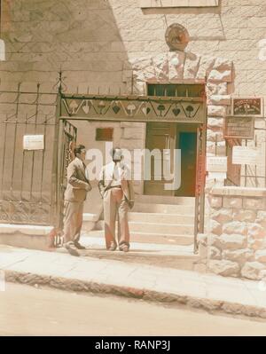 Jacob Simon à Lydda et interviewer consul éthiopien. 1934, Israël, Lod. Repensé par Gibon. L'art classique avec un repensé Banque D'Images