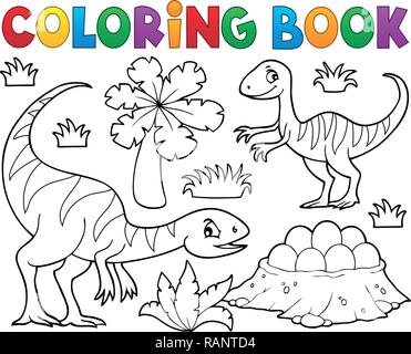 Dinosaure à colorier objet image 1 - eps10 vector illustration. Illustration de Vecteur