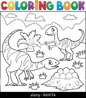 Dinosaure à colorier objet image 2 - eps10 vector illustration. Illustration de Vecteur