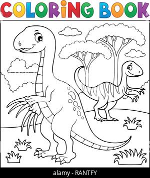 Dinosaure à colorier sous réserve de droit 4 - eps10 vector illustration. Illustration de Vecteur