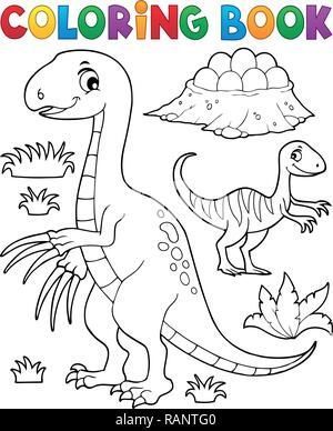 Dinosaure à colorier objet image 3 - eps10 vector illustration. Illustration de Vecteur