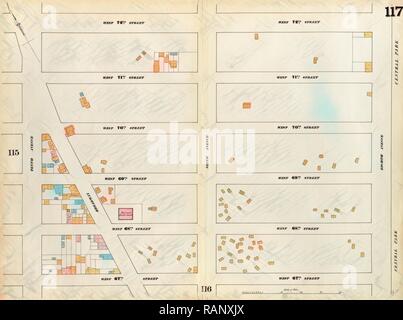 117 de la plaque : Site délimité par West 72e Rue, 8e Avenue, 67e Rue Ouest, 10e Avenue. 1857, 1862, Perris et repensé Banque D'Images