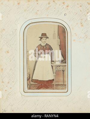 Femme en costume allemand, sans doute, l'Allemagne, de Bavière, Anonyme c. 1865. Repensé par Gibon. L'art classique avec un repensé Banque D'Images