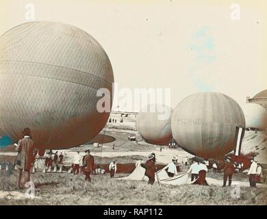 La troisième Gordon Bennett balloon race, Anonyme, 1908. Repensé par Gibon. L'art classique avec une touche moderne repensé Banque D'Images