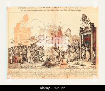 La liberté française, Nixon, John, -1818, artiste, [Juillet 1793], sur le droit à la liberté est arraché de son temple par une bande embauché repensé Banque D'Images