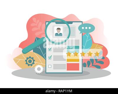 Curriculum vitae. La recherche d'emploi et le recrutement de concept. La gestion des ressources humaines. Formulaire de demande Illustration de Vecteur