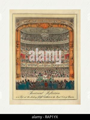 Réflexion théâtrale, ou un mot à la recherche de rideau de verre au Royal Theatre, gravure 1820 Coburg, l'repensé Banque D'Images