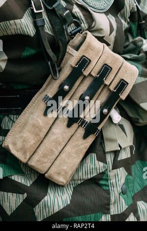 Le soldat allemand de munitions des troupes de la Wehrmacht pendant la Seconde Guerre mondiale. Ammo Pouch Banque D'Images