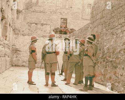 Les perturbations de la Palestine de 1936. Le lieutenant-général Dill visiter le Mur Occidental ou soi-disant lieu des lamentations des Juifs. 1936 repensé Banque D'Images