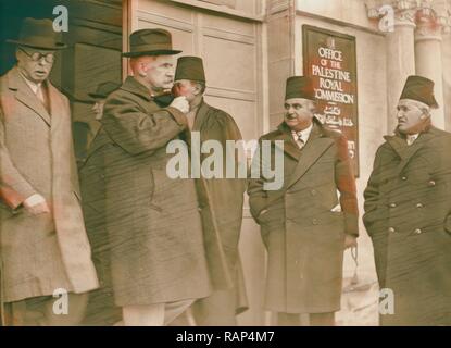 Les perturbations de la Palestine. Lord Peel et le Très Honorable Sir Horace Rumbold, Président et Vice-président de la Palestine repensé Banque D'Images