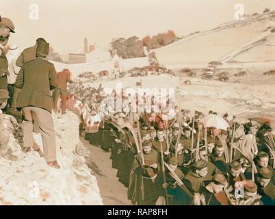 Procession des Rameaux à Bethphagé. 1934, Jérusalem, Israël. Repensé par Gibon. L'art classique avec une touche moderne repensé Banque D'Images