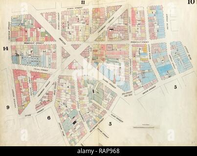 10 : Carte délimité par la rue Chatham, James Street, South Street, Dover Street, Franklin Square, Frankfort Street repensé Banque D'Images