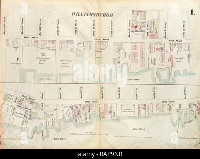 Planche 1 : Plan délimité par la 12e Rue Nord, 1ère rue, North 5th Street, Wythe Street, North 3rd Street, 1ère rue repensé Banque D'Images