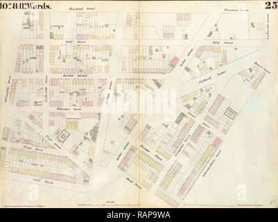 Planche 25 : carte délimitée par Willoughby Street, rue Raymond, Lafayette Avenue, Flatbush Avenue, rue pouvoirs repensé Banque D'Images