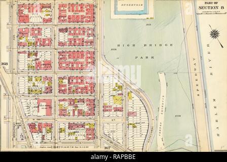 169 Plaque : délimité par W. 173e Rue, Amsterdam Avenue, High Bridge Park Avenue Edgecombe, Speedway, Harlem River, W repensé Banque D'Images