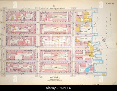 23 de la plaque, une partie de l'article 3 : délimité par E. 37th Street, East River Piers Première Avenue, E. 32nd Street et troisième repensé Banque D'Images