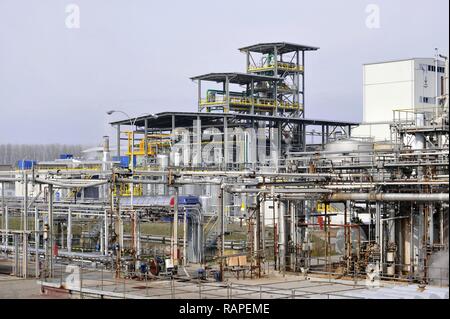 Oxem raffinerie à Mezzana Bigli (Pavie, Italie), la production de biodiesel, de carburant diesel écologique végétale huile découlant principalement de l'huile de colza et de soja transformation Banque D'Images