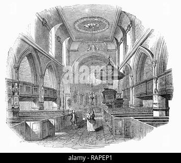 Le choeur de St Giles Cripplegate-sans-Eglise d'Angleterre, une église dans la ville de Londres, situé sur la rue de l'avancement à l'intérieur de la barbacane moderne complexe. Quand il s'est construit sans (c'est, à l'extérieur) le mur de la ville, près de l'Cripplegate. L'église est dédiée à St Giles, saint patron des lépreux, des mendiants et des handicapés. C'est une des rares églises médiévales à gauche dans la ville de Londres, après avoir survécu à l'incendie de 1666. Banque D'Images