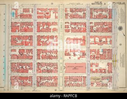 23 de la plaque, une partie de la Section 5 : délimité par E. 71st Street, Troisième Avenue, E. 65th Street et Central Park, Cinquième Avenue repensé Banque D'Images