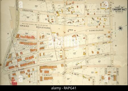 Plaque double page n° 23, partie de Ward 24, Section 11. Délimité par l'Avenue E. Morris, 183e rue, l'avenue Webster, E repensé Banque D'Images