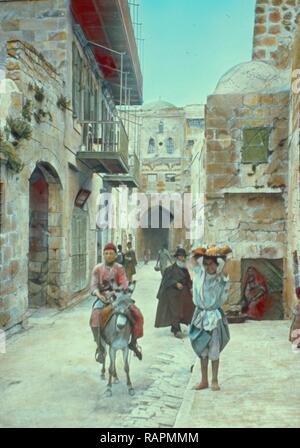 4ème gare de la Croix 1950, Jérusalem, Israël. Repensé par Gibon. L'art classique avec une touche moderne repensé Banque D'Images