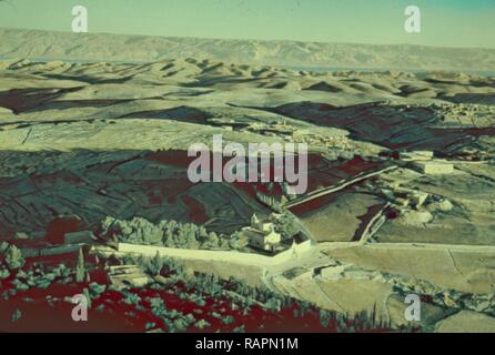 Mont des oliviers, de Bethphagé et de Béthanie Bethphagé, Mer Morte et mts. de Moab d'Olivet. 1950, Jérusalem, Israël repensé Banque D'Images