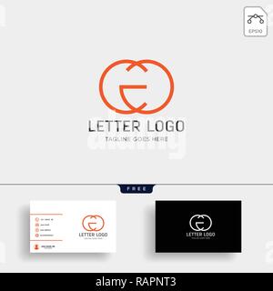 Lettre cg modèle logo initial avec carte d'affaires - vecteur Illustration de Vecteur